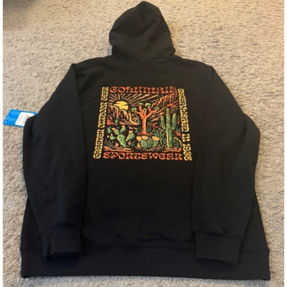 Columbia Mirror CSC Hoodie Mens Small Black Desert Graphic NWT- RARE